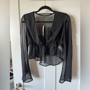 Wild Fable Black Sheer Top